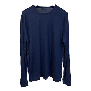 Theory Andrew Cashmere Silk Blend Sweater Mens XL Navy Blue Luxury Capsule